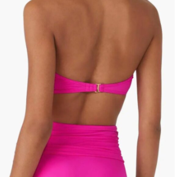 Kate Spade Rosette-Detail Bandeau Strapped Bikini Top Radiant Pink Size S - 7278 - Picture 4 of 5